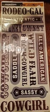 Creative Imaginations Western Signature Collection Signs Stickers COWGIRL