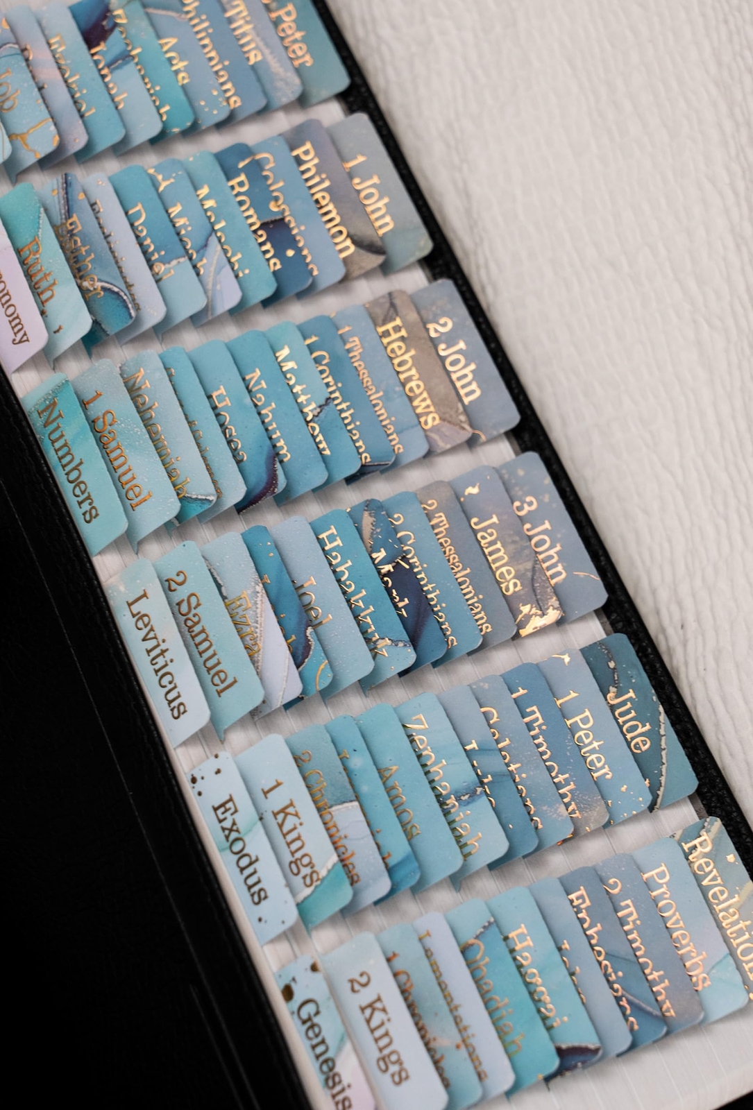 Gold Foil Embossed Laminated Bible Tabs for Women - Easy Navigate Scripture-image