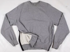 2017 Fear of God Essentials French Terry Side Zip Gray Crewneck Sweater Men's MD