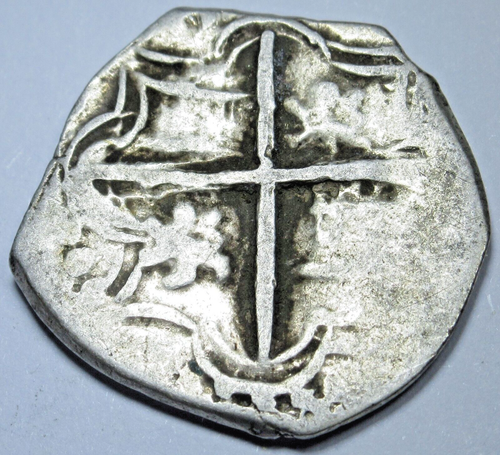 1576-77 Philip II Bolivia Rare M Assayer 1 Reales 1500's Spanish Silver Cob Coin - 第 2/2 張圖片