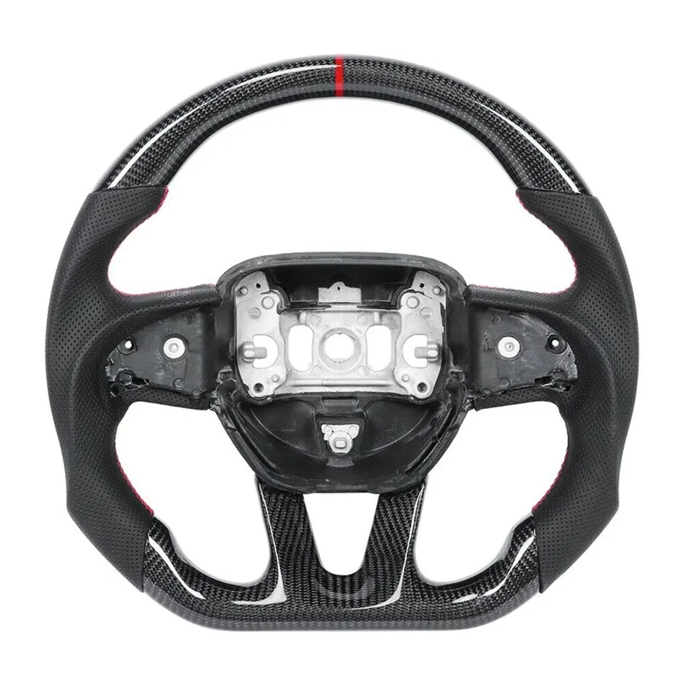 Carbonfaser-Lenkrad Mit Perforiertem Leder Für Jeep Grand Cherokee SRT 2014-2020 - Bild 3 von 4