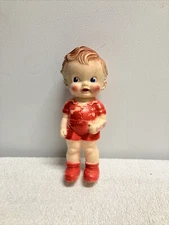 1950s Vintage THE SUN RUBBER CO Ruth E Newton 8" Chunky BOY BLUE EYES Doll ROMPY
