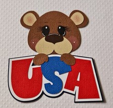 Usa Bear Title. Scrapbook, Card Making Paper Piecing