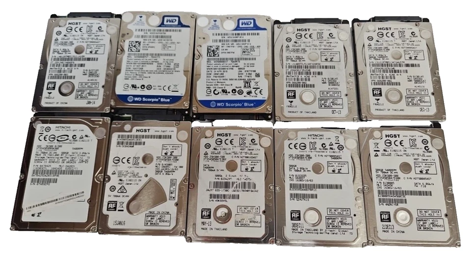 Laptop 2.5" HDD Job Lot Of 10 500GB HDDs - Image 1 of 3