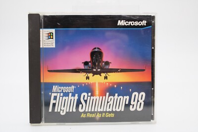 Microsoft Flight Simulator 98 1998 PC CD Tested Resurfaced Very Good Great