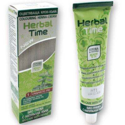 4x Herbal Time Haarfarbe mit 100% Bio Henna Creme Pflanzen Naturhaarfärbemittel