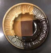 Mid Century Modern Pottery Craft Large Stoneware Round Ashtray #411 Smoking EUC