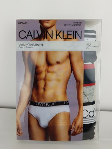 Calvin klein briefs S /3 PK HIP BRIEF/SLIP VARIETY W BAND COTTON STRETCH RRP 40 - Picture 4 of 12