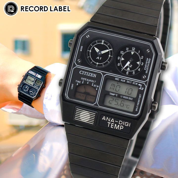CITIZEN JG2105-93E Black ANA-DIGI TEMP Reproduction Model