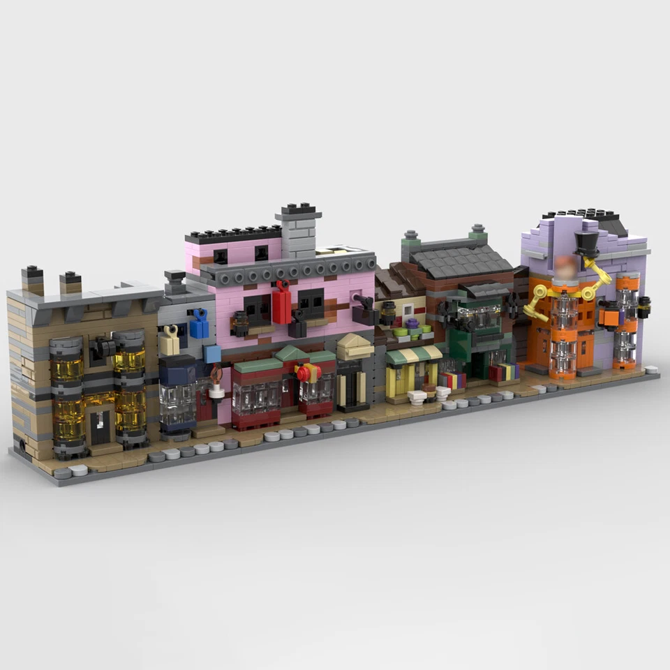 MOC: 4-in-1 Magic Shop Ice Cream Parlour Architecture Bundles 1617 Pieces - Image 3 of 4