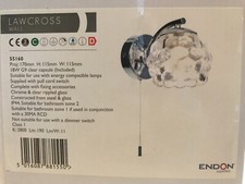 Endon LAWCROSS Wall Light - Chrome & Glass/Crystal - IP44 For Bathroom Zone 2