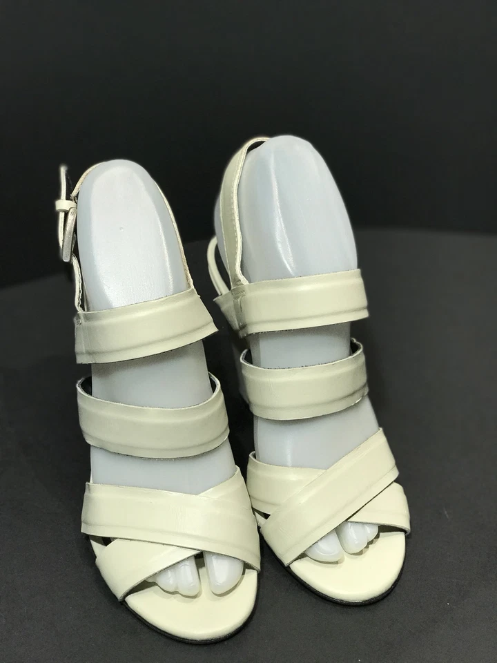 Nuevo Moderno Vintage Robin Puntera Abierta Cuero Tacones de Cuña Talla US 6 B RTL $275 Foto 4 de 4