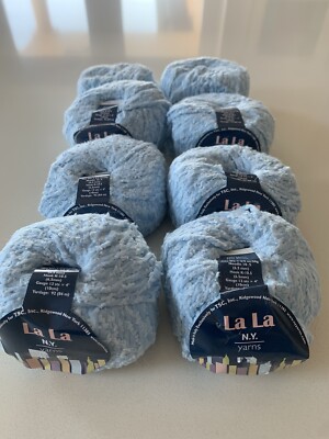 La La Yarn, Baby Blue, specialty knit & crochet yarn - NY Yarns #38076 Lot Of 8