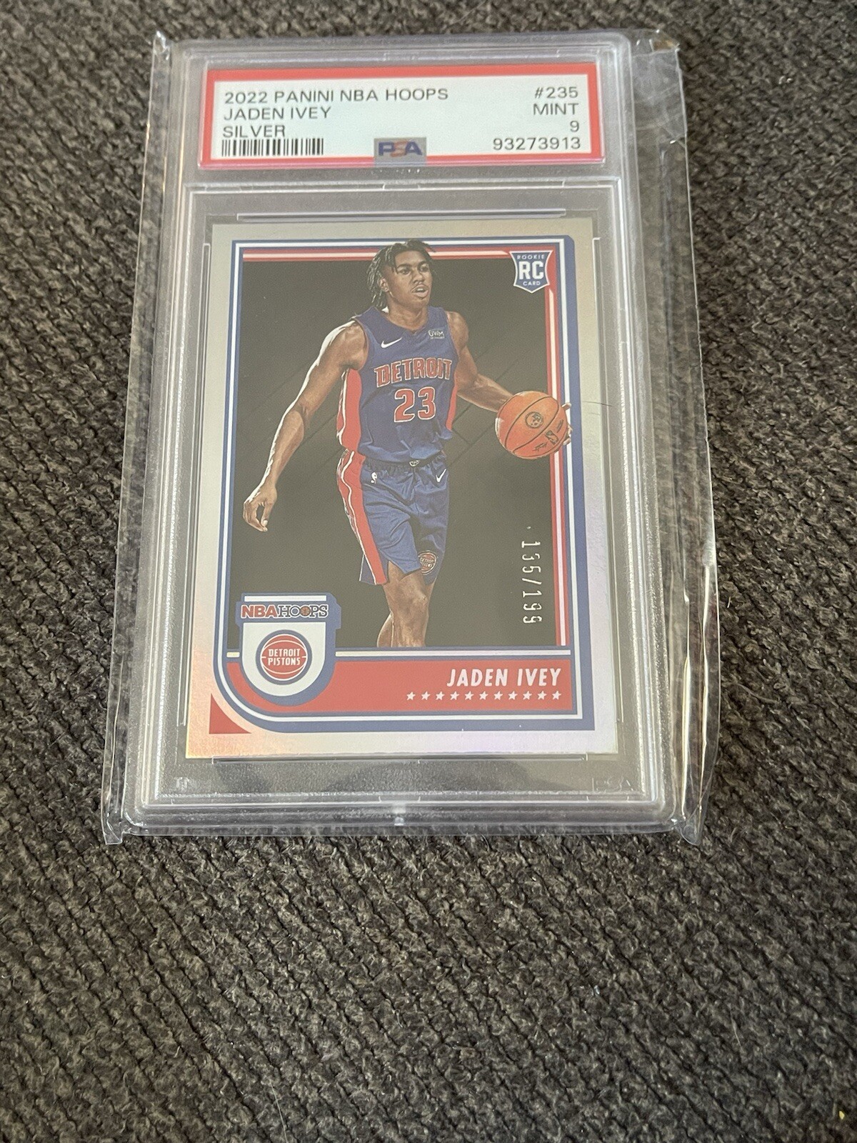 Jaden Ivey, 2022 NBA hoops silver rookie foil /199, PSA 9