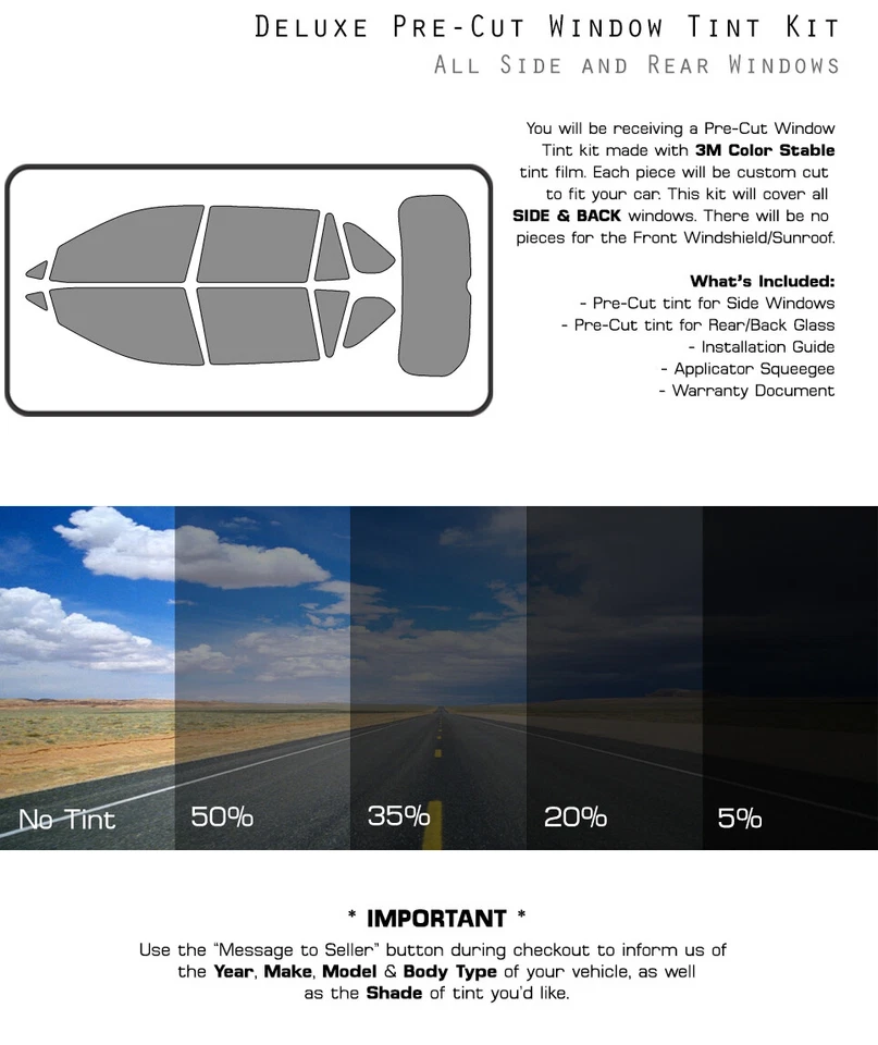 3M COLOR STABLE PreCut Window Tint Glass Film for Toyota Rav4 2019-2025 - Image 3 of 4