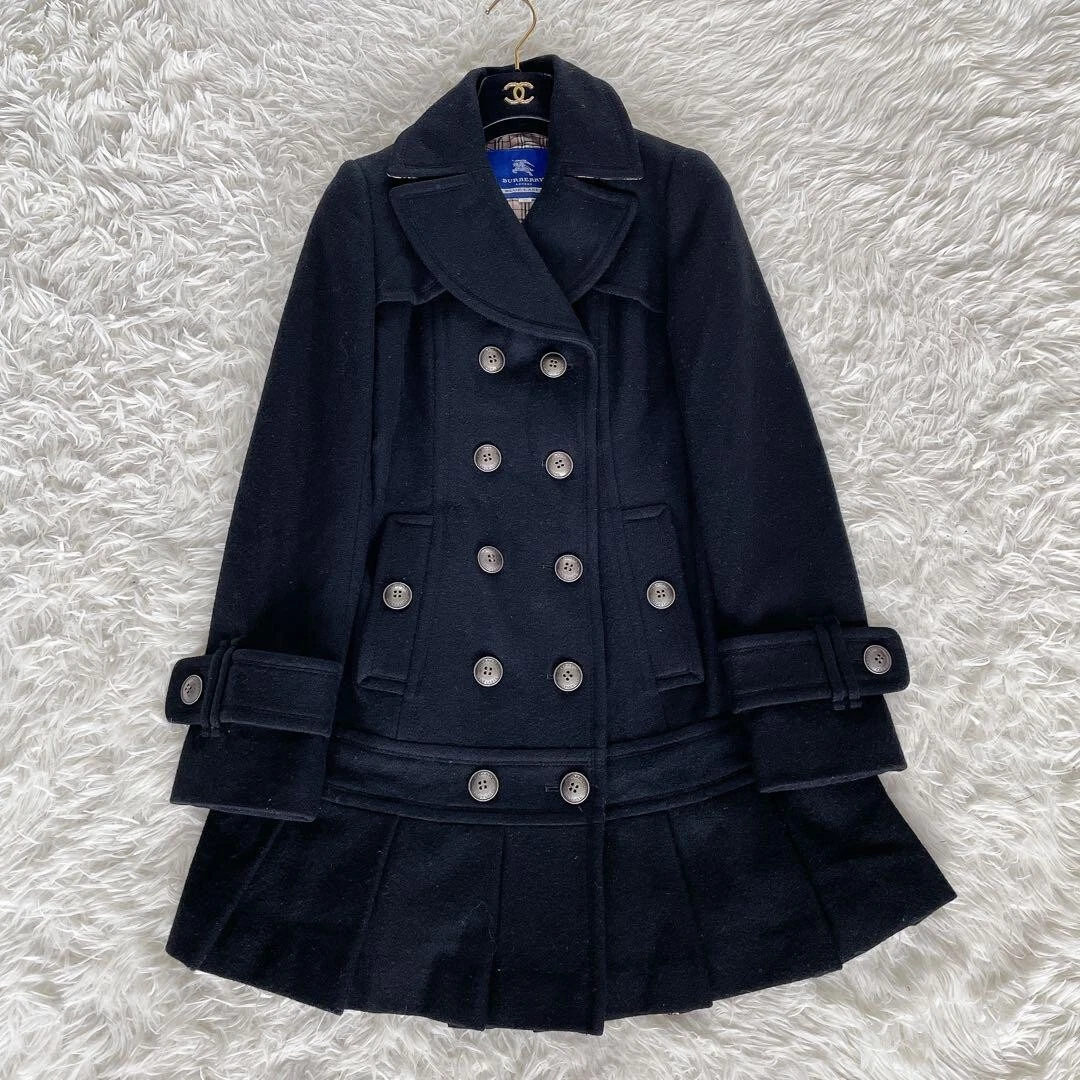 Trench coat Burberry etichetta blu nova check colore nero taglia 38 moda donna