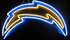 Los Angeles Chargers Man Cave 20"x16" Neon Lamp Light Sign Bar Open Real Glass