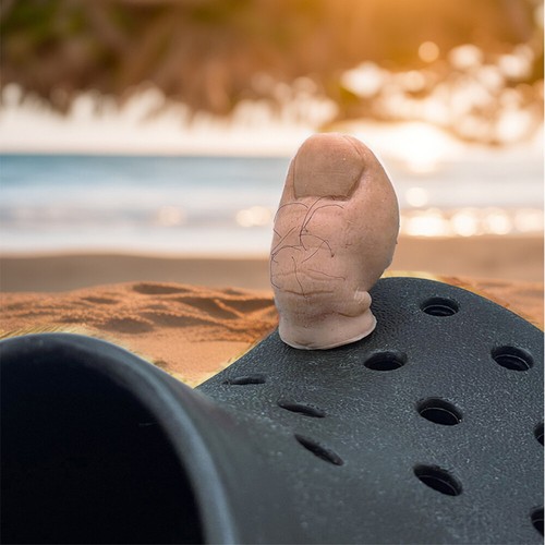 3D Funny Big Toe Croc Charms Durable Hairy & Bald Styles for Women Men Gag Gift - Picture 8 of 19