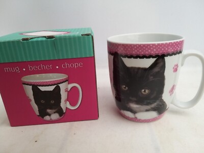 Katze Tasse Geschenk Otter Haus Pfote Pawtraits. Süßes Kätzchen mit Box Katzenliebhaber Tasse