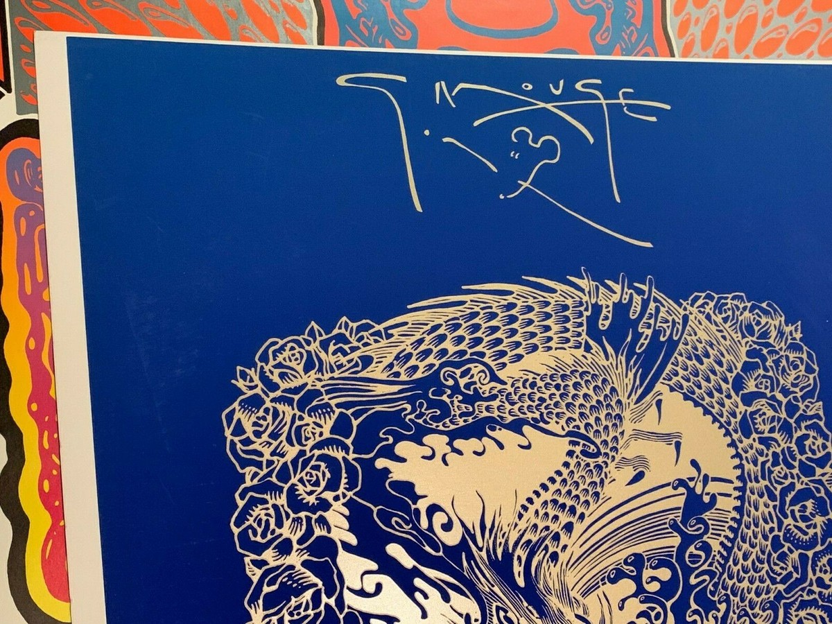 FREEHAND ART VINTAGE 1992 HIPPIE BLACKLIGHT POSTER SIGNED By