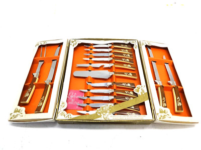 Vintage Lifetime Besteck Fleur D'Or Sheffield England Edelstahl Messer Set Mit