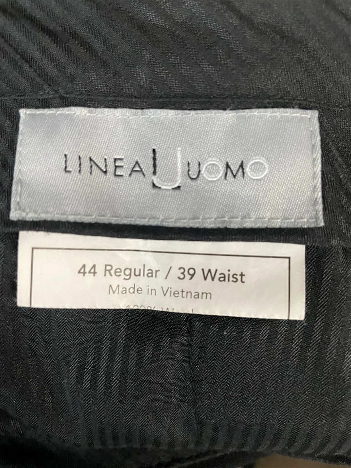 Linea Uomo 44R 34 x 28 2 Piece Black 100% Wool 3 Button Pleated Pants Suit - Image 4 of 4