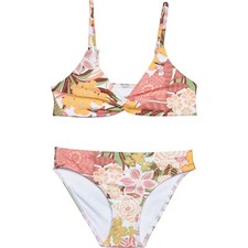 Roxy 7 Girl's 2 Pc Bikini Swimsuit Set Playa Paradise Floral ROXY
