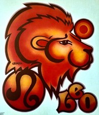 Original Vintage 1974 Leo Horoscope Iron On Transfer