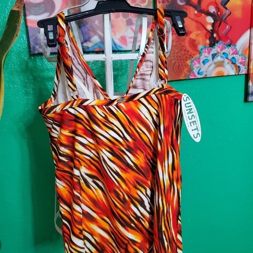 Tankini naranja/negro talla 34E 2 disponibles nuevo con etiquetas - Imagen 3 de 4