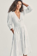 LOVESHACKFANCY Stephen Midi Dress - White P