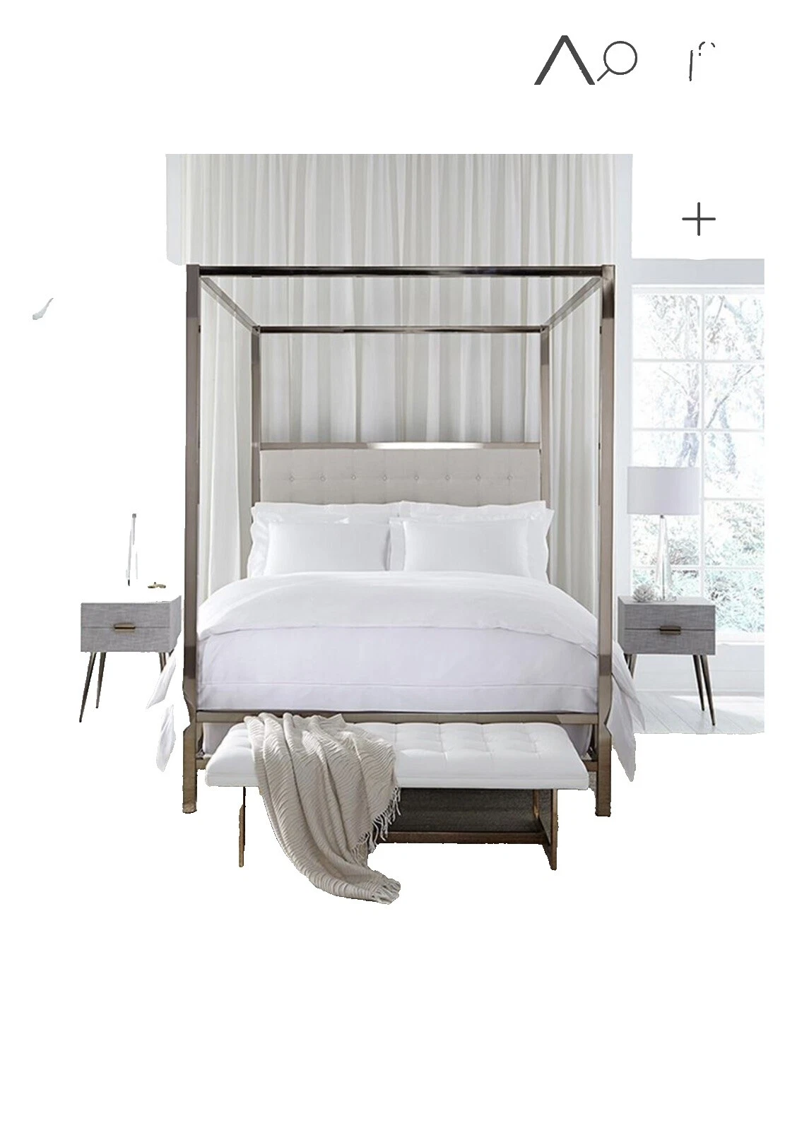 Hojas de cama blanca de algodón egipcio SFERRA