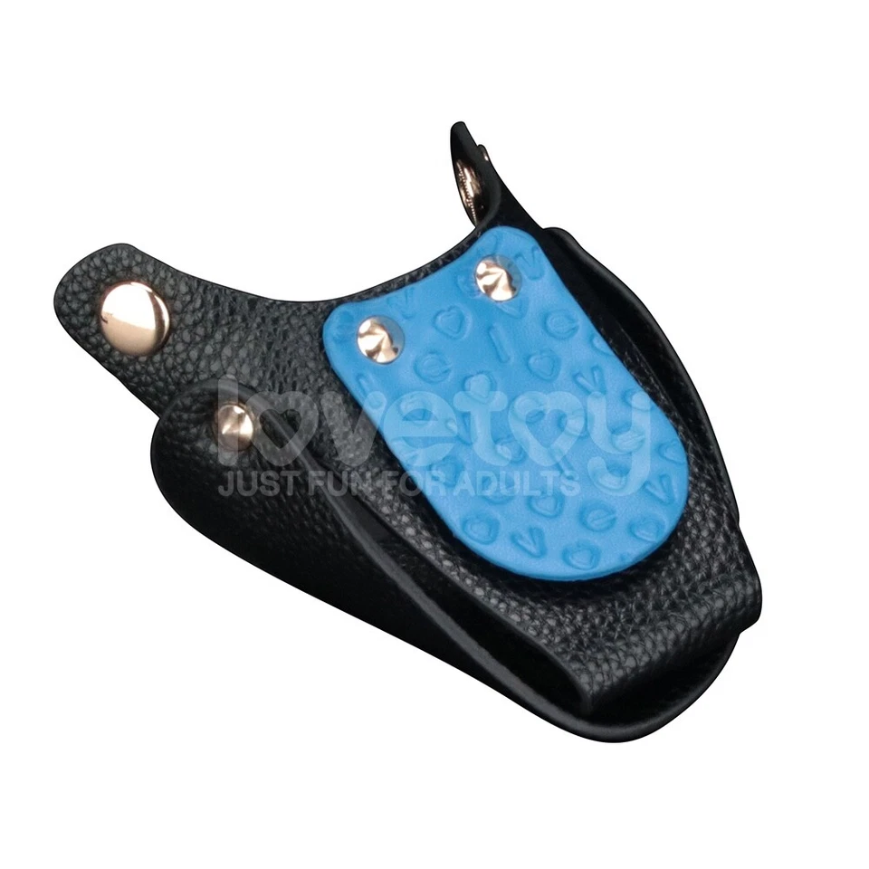 Máscara de cachorro alfa cicatrizada de cuero sintético Reign y hocico extraíble negro/azul Foto 3 de 4