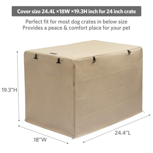 Double Door Dog Crate Cover - Polyester Pet Kennel Cover Fits 24 30 36 42 48 ... - Picture 3 of 6