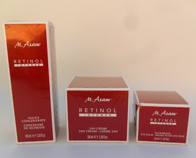 3 SET M. ASSAM RETINOL INTENSE YOUTH CONCENTRATE+24H FACE CREAM+EYE BALM SEALED
