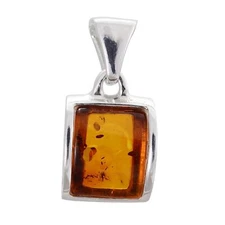 Sterling Silver and Baltic Amber Pendant "Lottie"