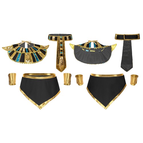 UK Men's Egyptian Costume Pharaoh Costumes Fashion King Outfit King Tut Cosplay - Picture 38 of 56