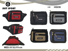 Riñonera unisex de color con 7 bolsillos monedero bolso viaje mochila Sport BMGB