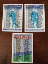 3 Card Lot of 1993-94 Topps Football Card Checklists 