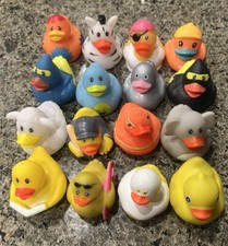 Lot 16 Plastic Duck Squeak Float Toy Novelty Cruise Jeep Baseball Pirate Zebra