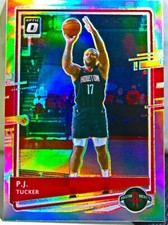 P.J. Tucker 2020-21 Optic Basketball Silver Holo Prizm Refractor Card #108 HOU