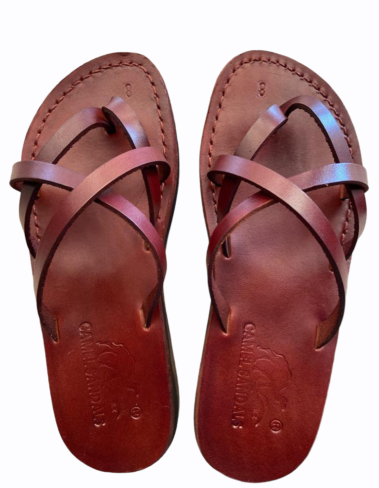Brown Leather Jesus Sandals For Men Strap Thongs UK 4-15 EU