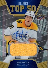 2019-20 UD Allure Top 50 Jersey Auto T5028 Rem Pitlick Auto Jersey /25 HKY