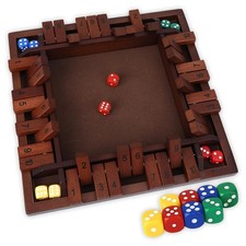 Shut The Box Game Wooden 2-4 Players with Dices for Classroom, Home, Party ...