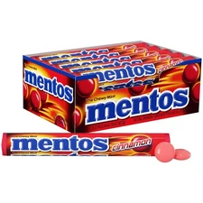 Mentos Chewy Cinnamon Mint Candy, 14-Piece Rolls, 15-Count Party Pack
