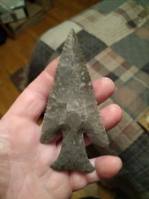 Beveled Archaic Period Hardin Root beer Flint 5" x 2 1/4"