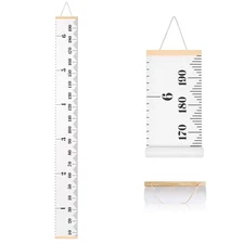 Kids' Canvas Growth Chart Ruler - Removable Wall Height Measurement Decor (White