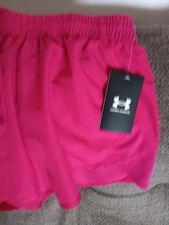 NWT UNDER ARMOUR FLY BY 3 WOMEN'S SIZE LG RUNNING SHORTS,,RED,,,NWT,,LOOK
