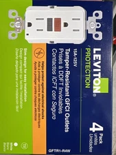 Leviton GFCI Outlet 15-Amp 125-Volt Self-Test Tamper-Resistant White 4-Pack