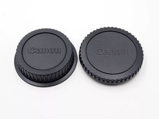 Canon RF-3 Body Cap and Canon Lens Dust Cap E Rear