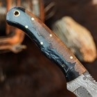 8.7" Hunting EDC Damascus Knife Handmade Full Tang Resin Handle Leather Sheath — photo 10